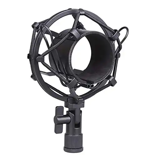 Koolertron Universal 50MM Microphone Shock Mount for 48MM-54mm Diameter Condenser Mic (Black)