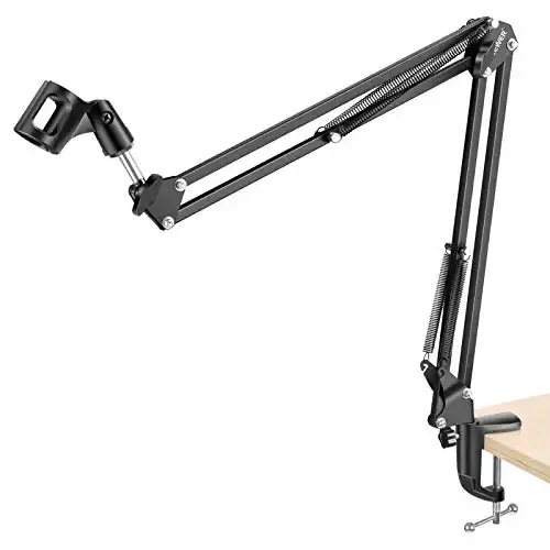 NEEWER Adjustable Microphone Suspension Boom Scissor Arm Stand, Max Load 1 KG Compact Mic Stand Made of Durable Steel for Radio Broadcasting Studio, Voice-Over Sound Studio, Stages, and TV Stations