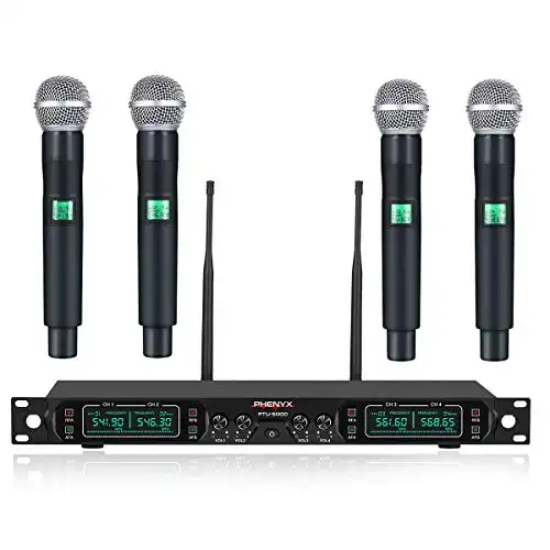 Phenyx Pro 4-Channel UHF Cordless Mic Set