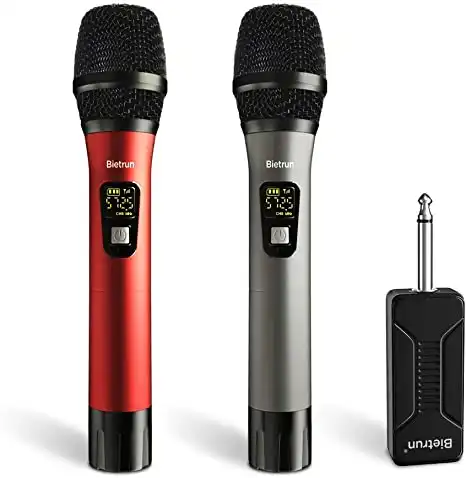 UHF Wireless Dual Handheld Dynamic Mic System Set