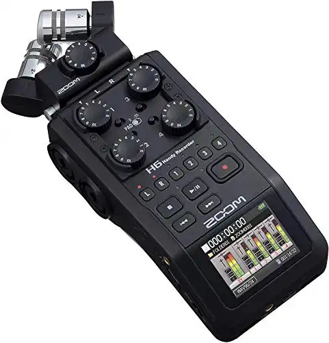 Zoom H6 All Black (2020 Version) 6-Track Portable Recorder